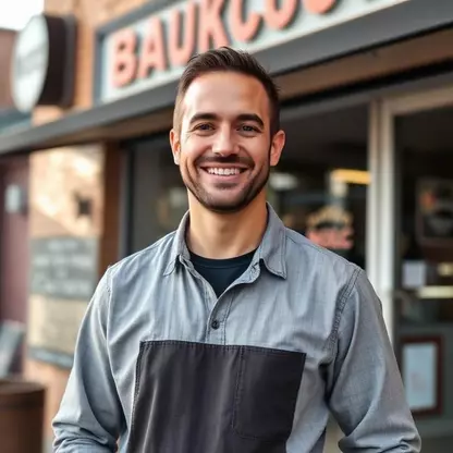 Bakersfield small business owner outside their storefront